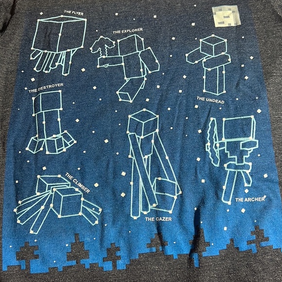 Mojang Youth Minecraft Constellation Stars Shirt Size XS - Picture 3 of 5